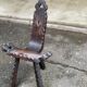 Spanish brutalist chair in solid wood 1960