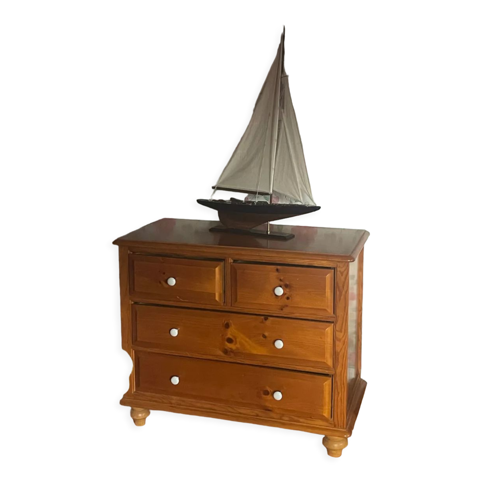 Chest of drawers in blond honey pine Aubert