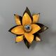 Pair of vintage patinated brass wall lights with floral motif, France, 1960.