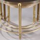 Set de trois tables basses gigognes en bronze et verre fumé, années 70