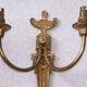 Pair french vintage empire style bronze double wall lights