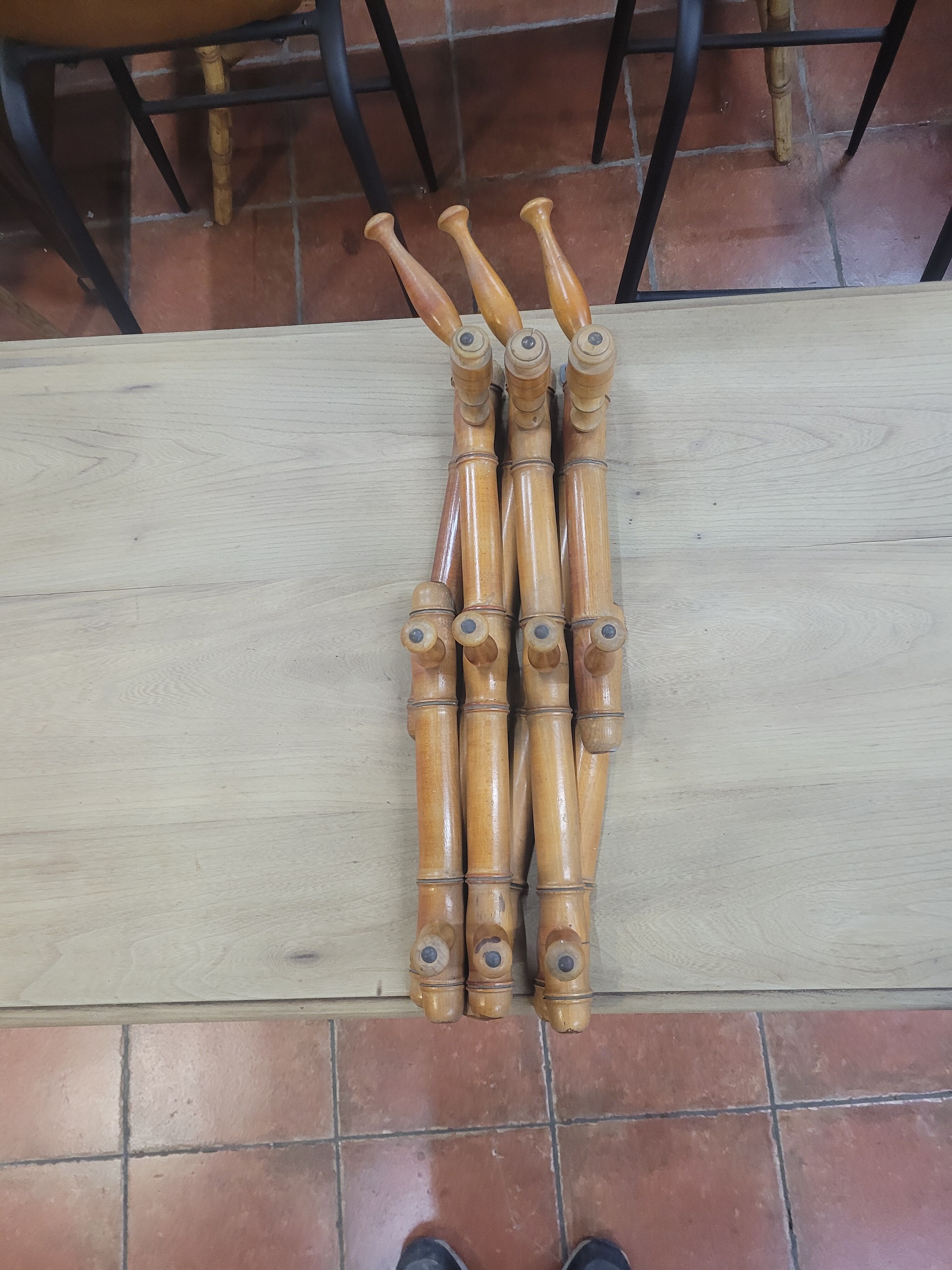 Bamboo wooden accordion wall coat holder