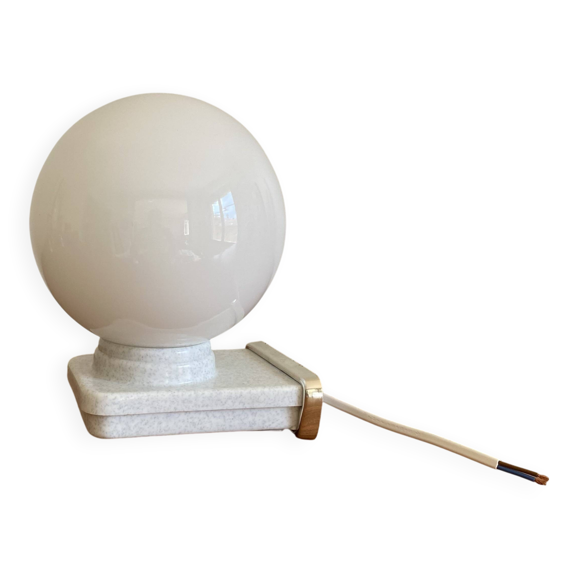 Antique wall light with glass globe and plastic body LAMP-7455