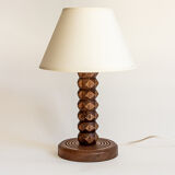 Lamp base in oak or walnut wood, 60s