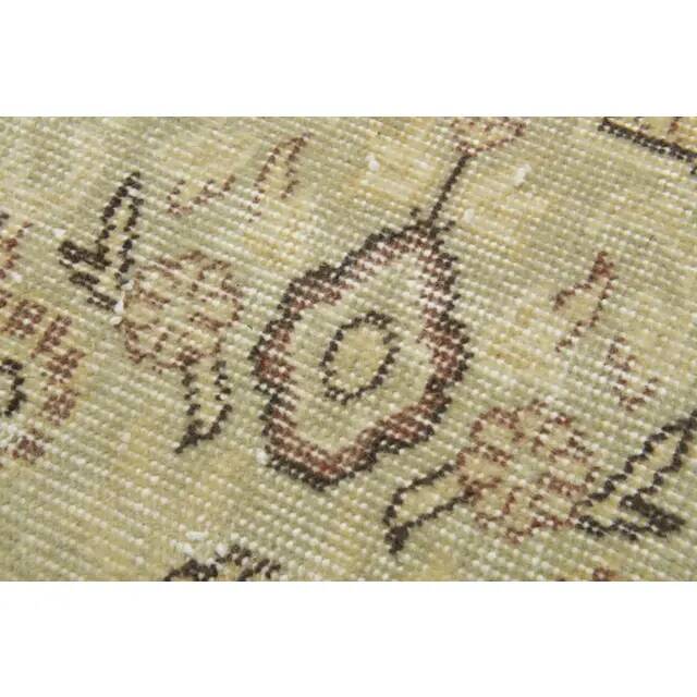 1970s Vintage Turkish Oushak Handmade Wool Cotton Beige Area Rug 186x306