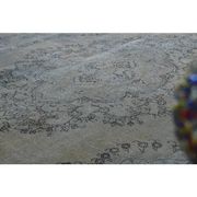 1970s Vintage Persian Handmade Wool Cotton Brown Area Rug 300x380