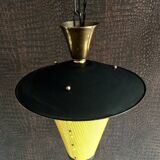 French lantern pendant lamp in the style of Mathieu Mategot, 1950s