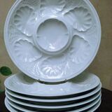 6 porcelain oyster plates by Tharaud