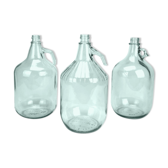 Trio of transparent handle canisters