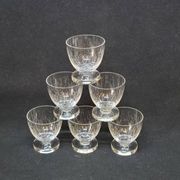 6 Verres A Liqueur / Digestif En Cristal Gravé Craquelé Craquelures