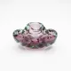 Vintage pink and green glass vide-poche/ashtray, organic shape, Murano.