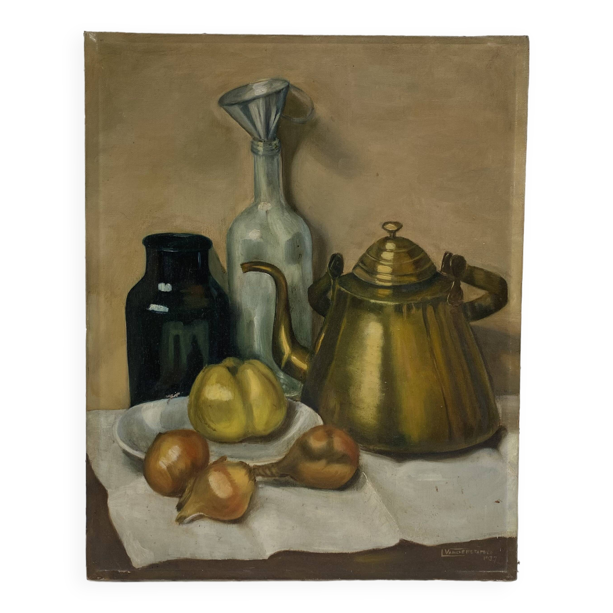 Old oil on canvas still life