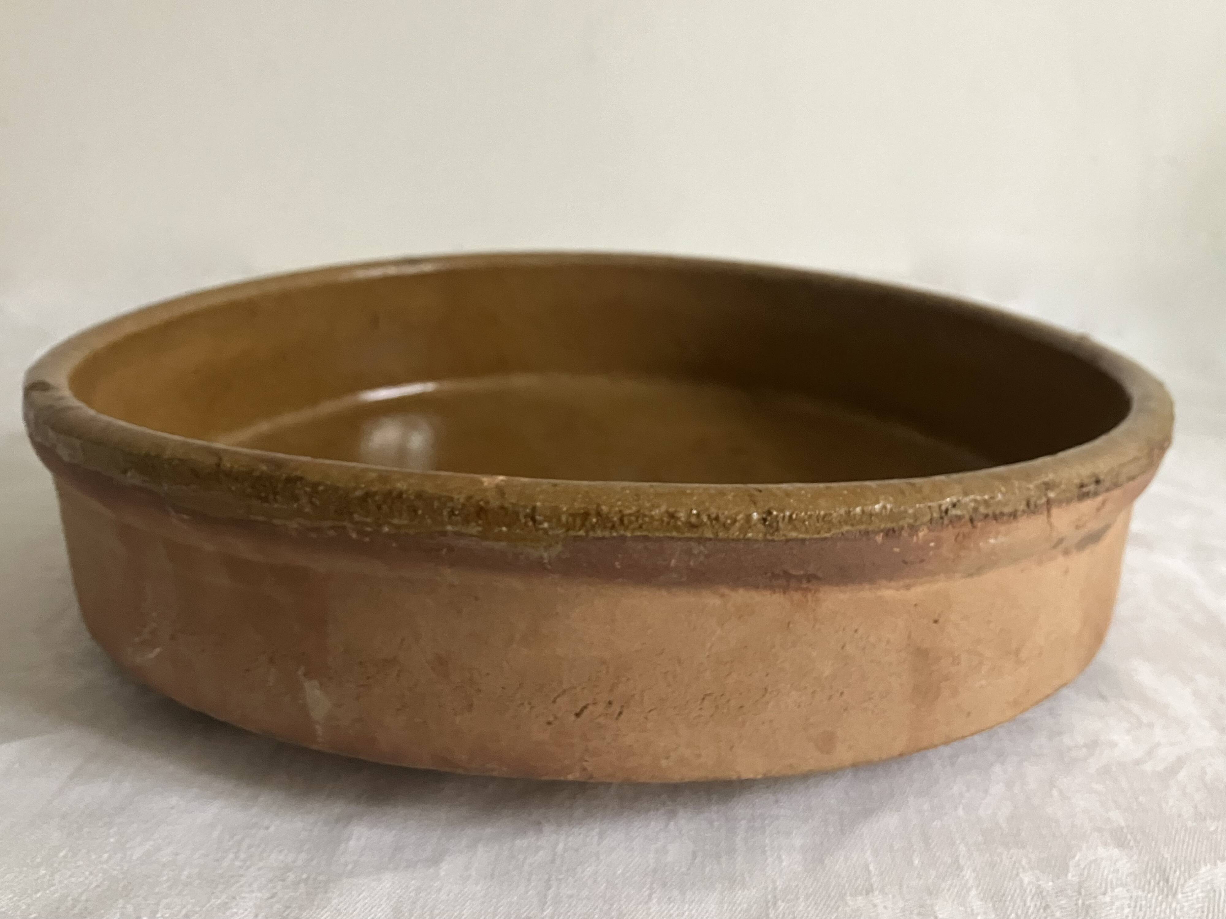 Deep dish, ceramic, glazed terracotta