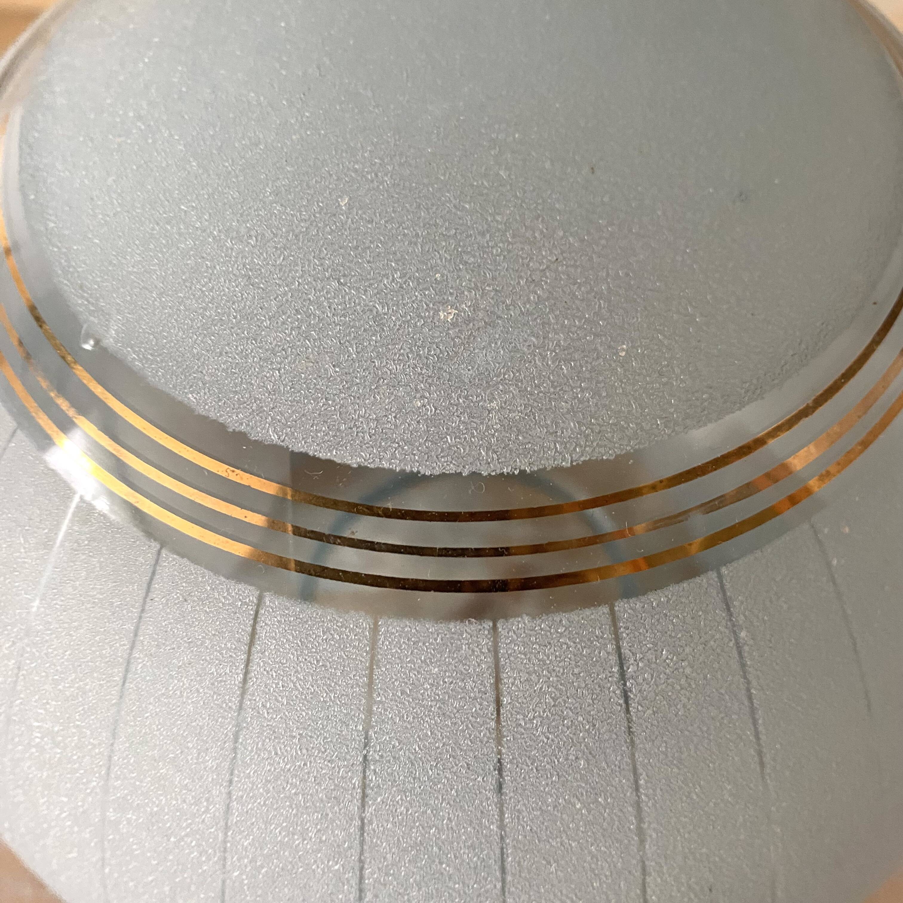 Art Deco blue granite and gold ball ceiling light