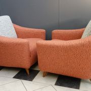 Set of pink and grey club chairs 1960s