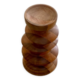 Turned wooden candle holder