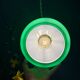 Vintage suspension lampshade in green and white opaline.