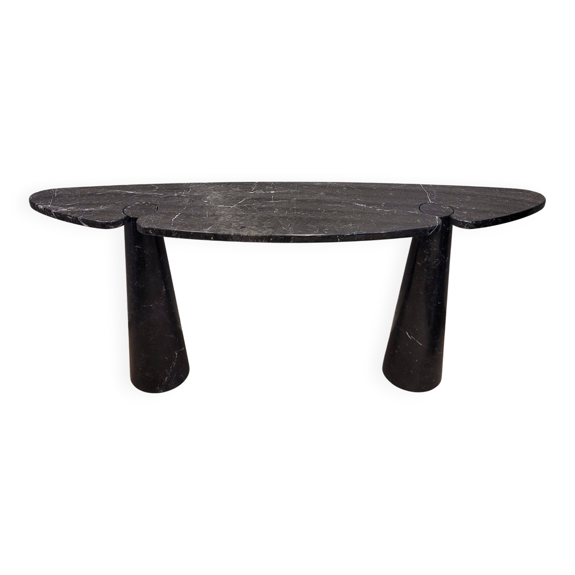 Console EROS, black Marquina marble, Angelo Mangiarotti for Skipper, 1970