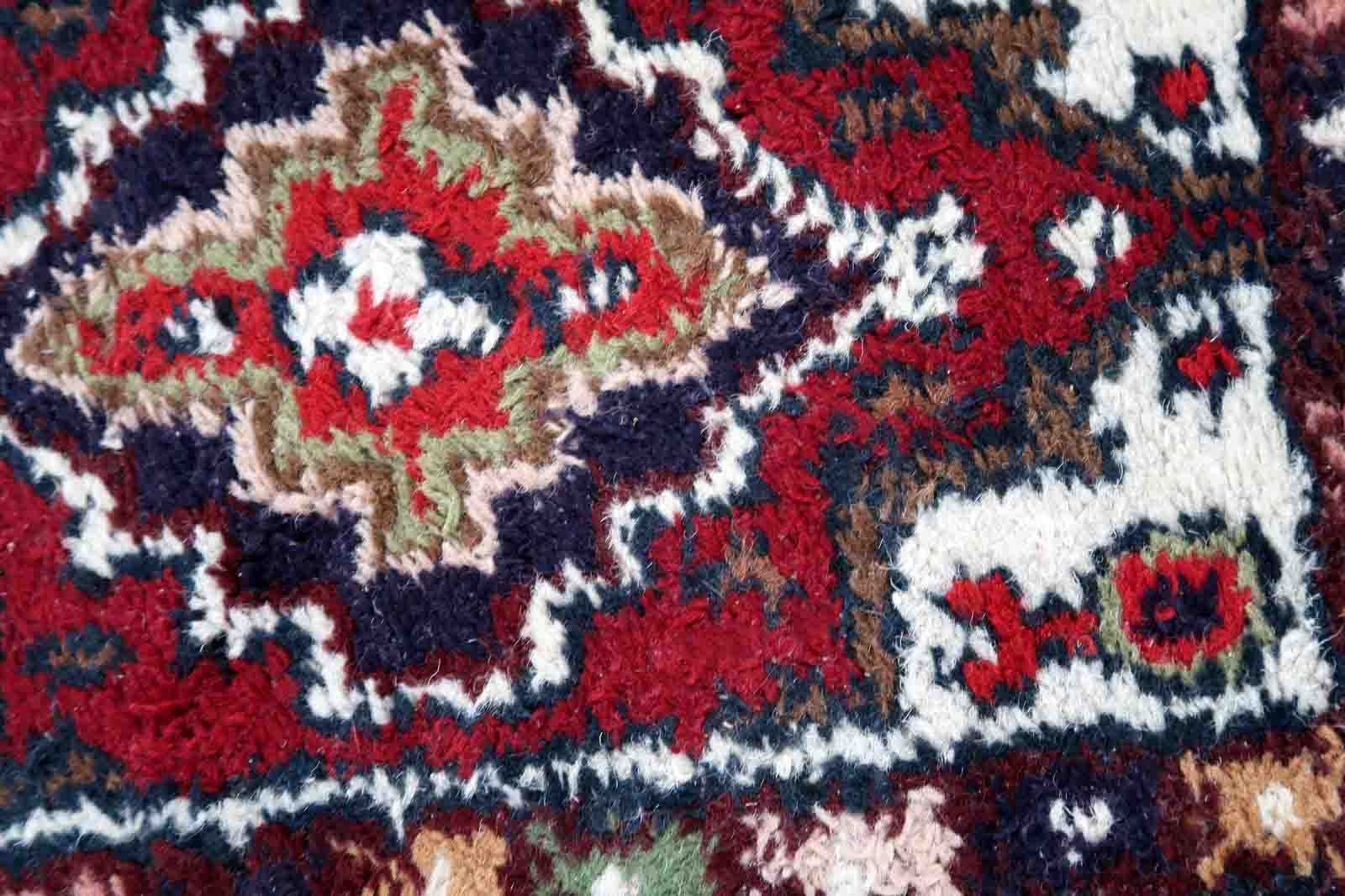 Vintage persian carpet hamadan handmade 40cm x 59cm 1970s