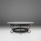 Round Coffee Table with Wrought Iron Base and Glass Top, France, 1930s