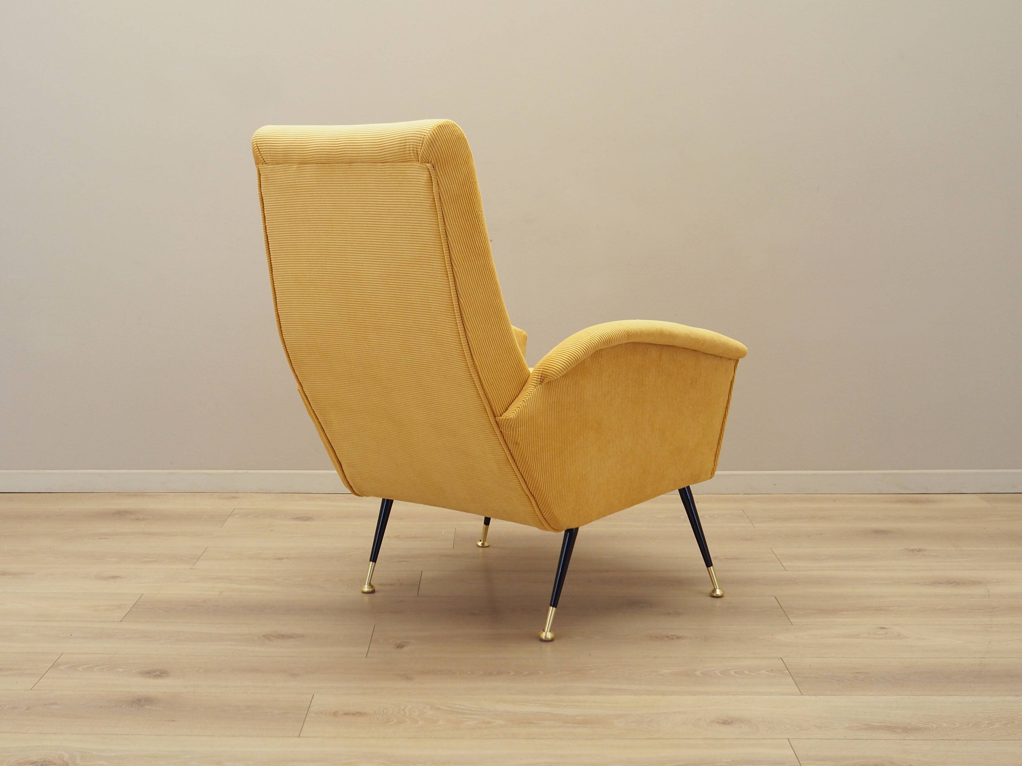 Yellow armchair, Italian design, 1970s, production: Italy
