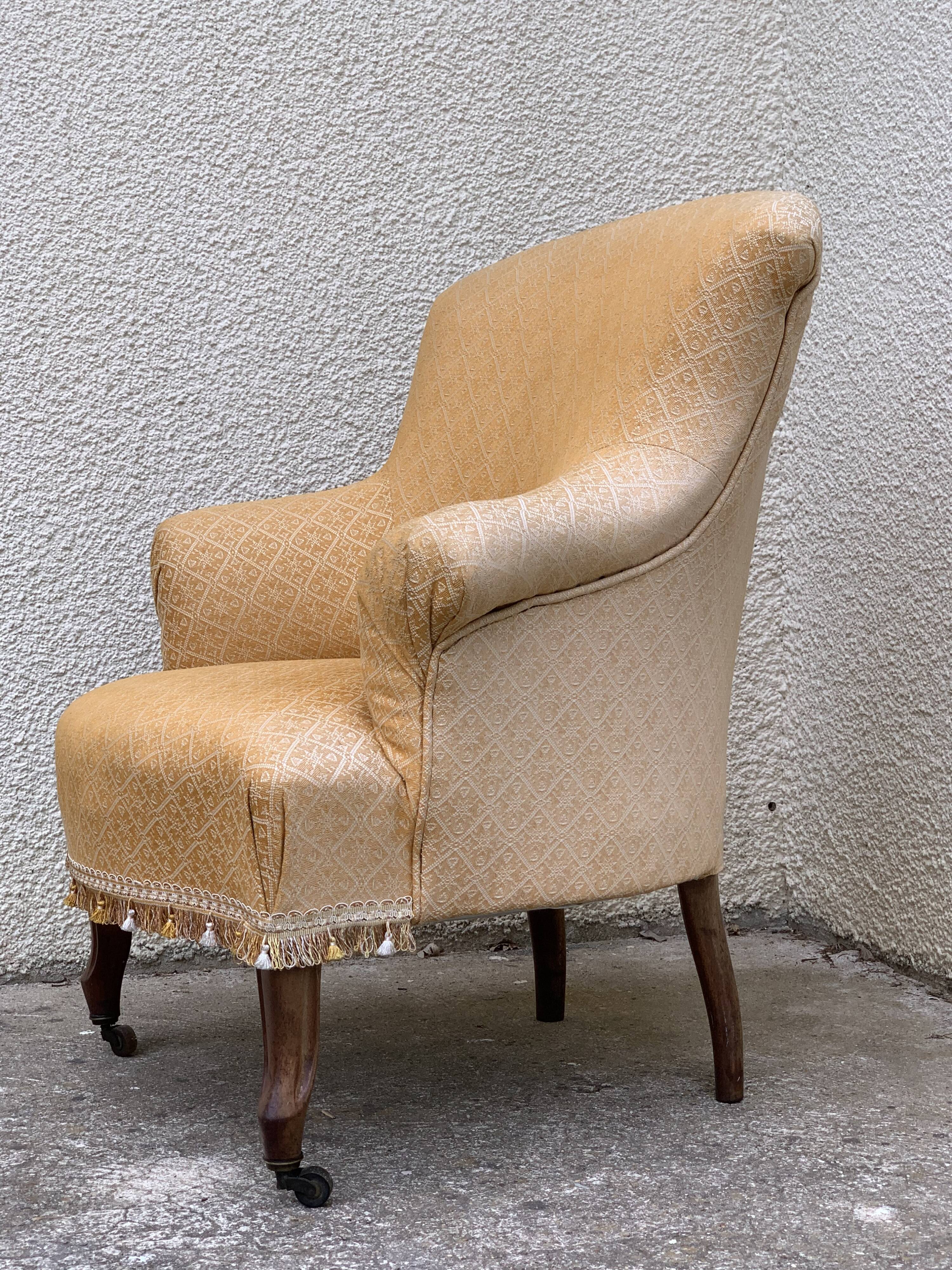Toad armchair style Napoleon III fringe pompoms