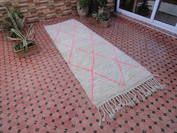 Moroccan Beni Ouarain hallway carpet berber 283 x 100