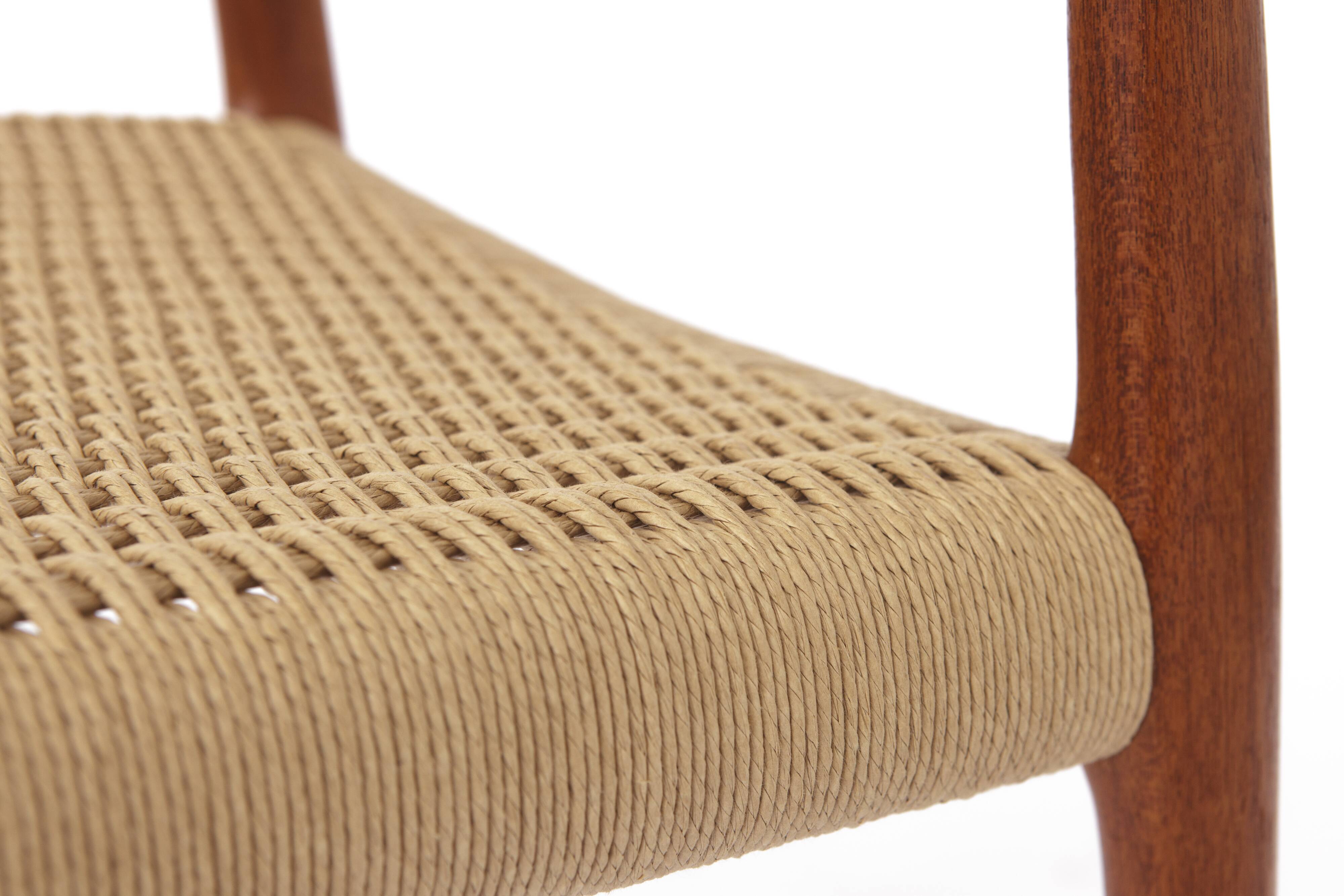 1 of 2 Niels Moller armchair, model 57, 1950s Vintage, paper cord seat,