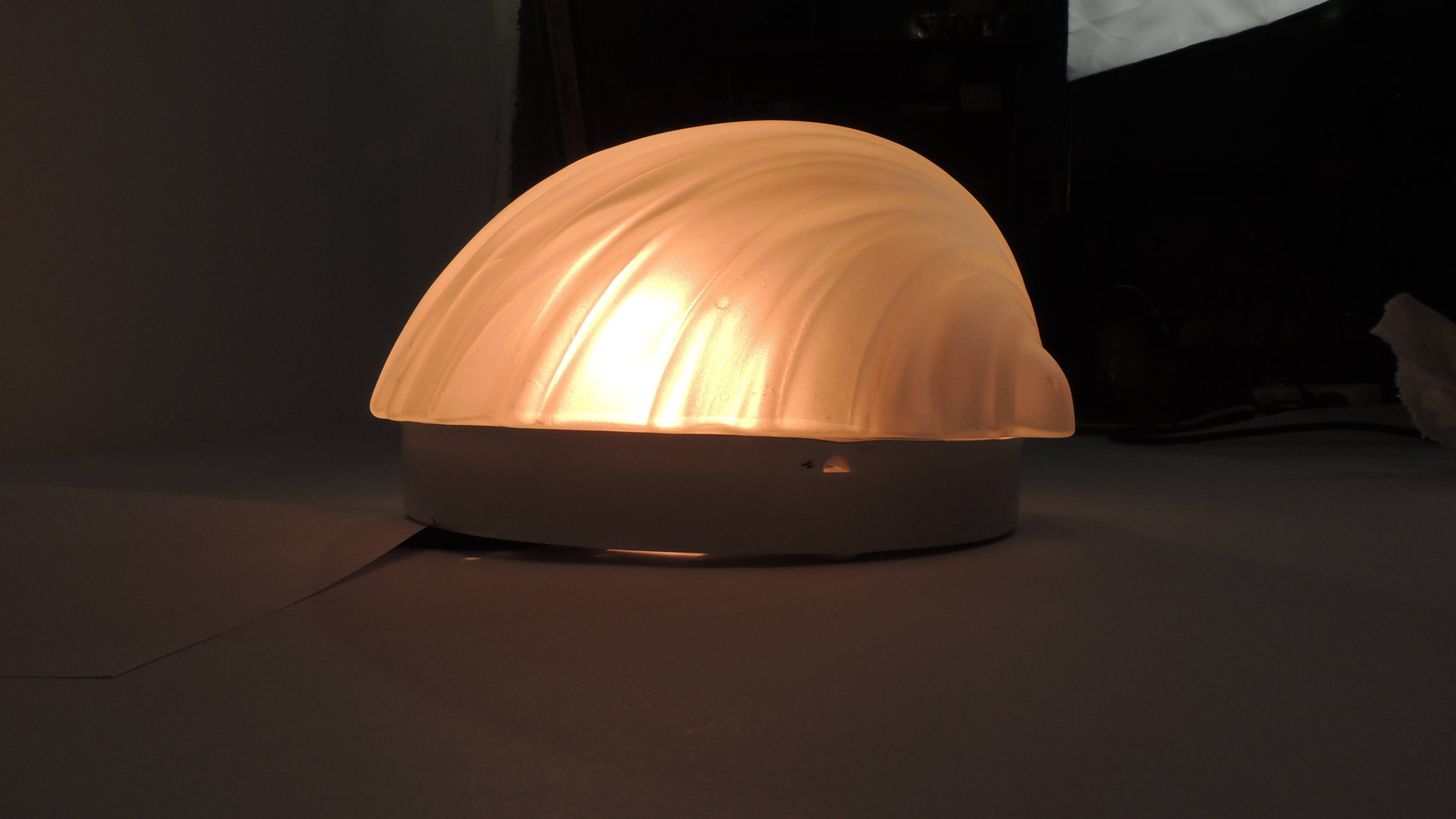 Vintage white opaline glass shell wall light – Ann wall lamp