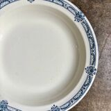 Salins round hollow dish in blue ironstone, "Arbois Ennege" service