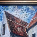 Impressionist painting signed oil on canvas hôtel vassal sarlat 19th c.