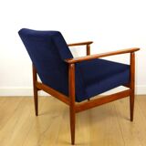 Vintage navy blue easy chair, 1970s