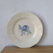 Plat rond Digoin Sarreguemines Roses bleues