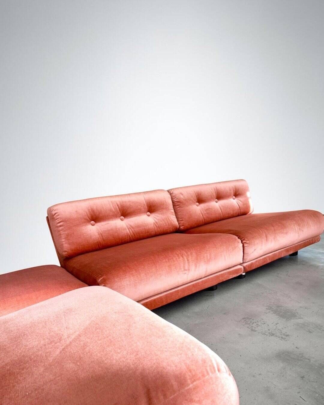 Canapé modulaire Salpol en velours Dralon (Bayer), Italie 1970