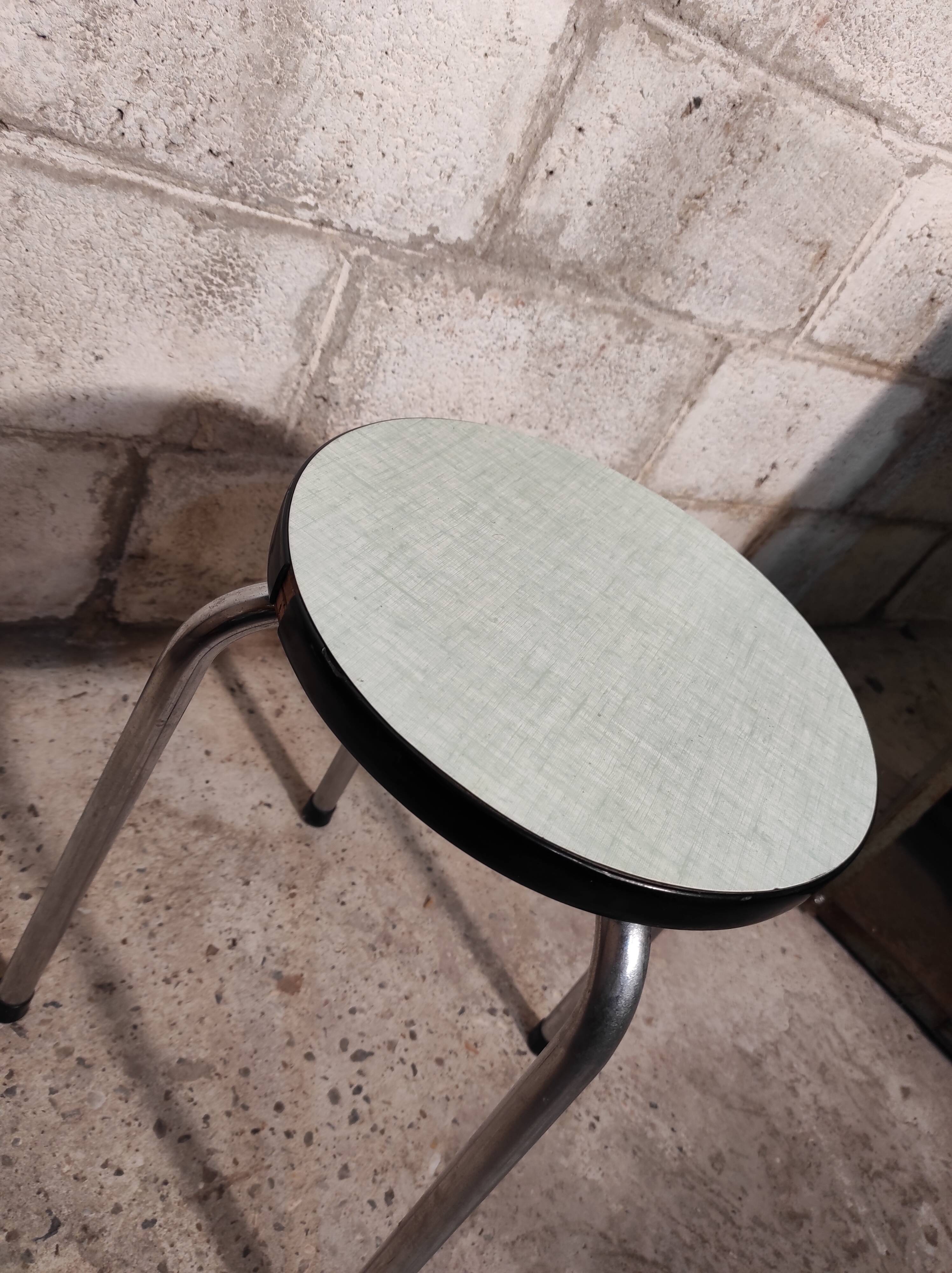 Green formica stool