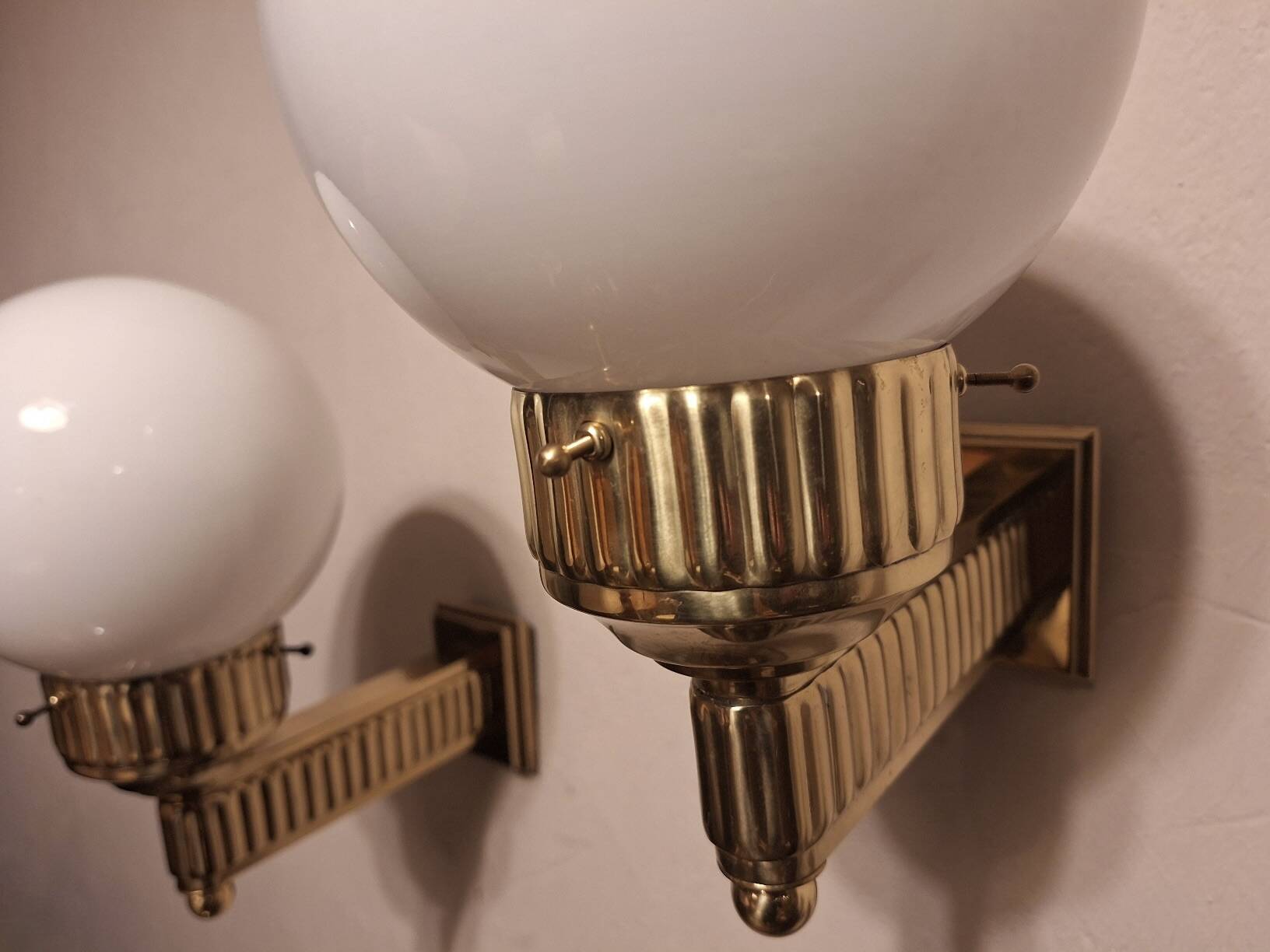 Pair of Astoria brass wall lights by Josef Hoffmann, WOKA Vienna re-edition