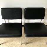 2 vintage chrome and skaï 70s chairs