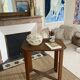 Art Deco wooden side table / end of vintage sofa or pedestal table