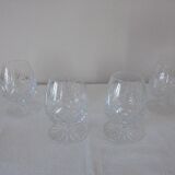 Lot 4 glasses of cognac in chiseled crystal