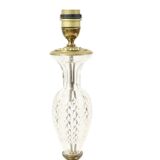 Empire Table Lamp Cut Crystal Diamond Pattern Gilded Bronze