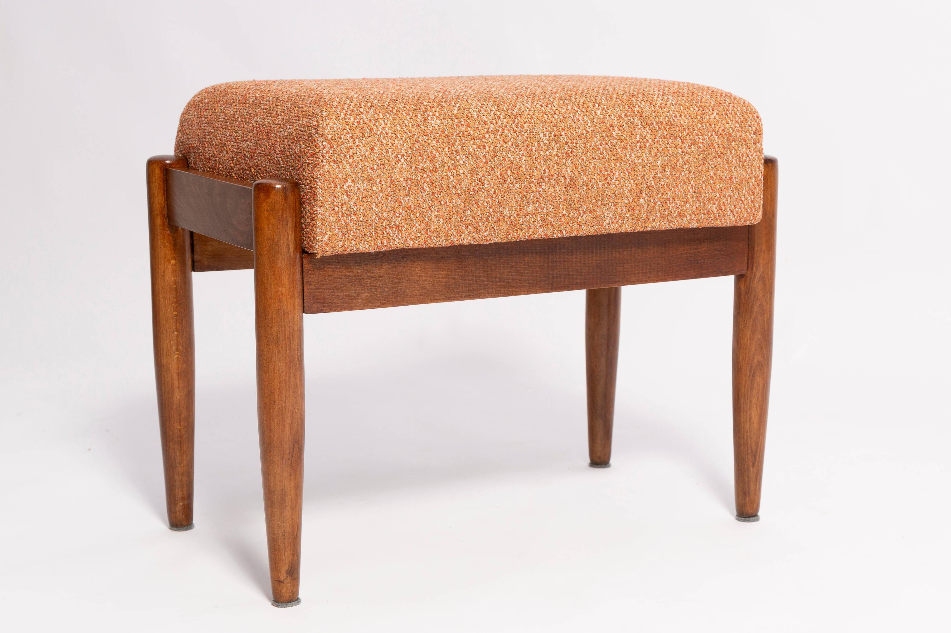 Vintage Mixed Orange Stool Mid-Century, Edmund Homa, 1960s