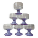 Set of 6 purple footed champagne glasses