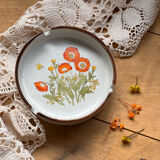 Korean stoneware ashtray with poppy motif