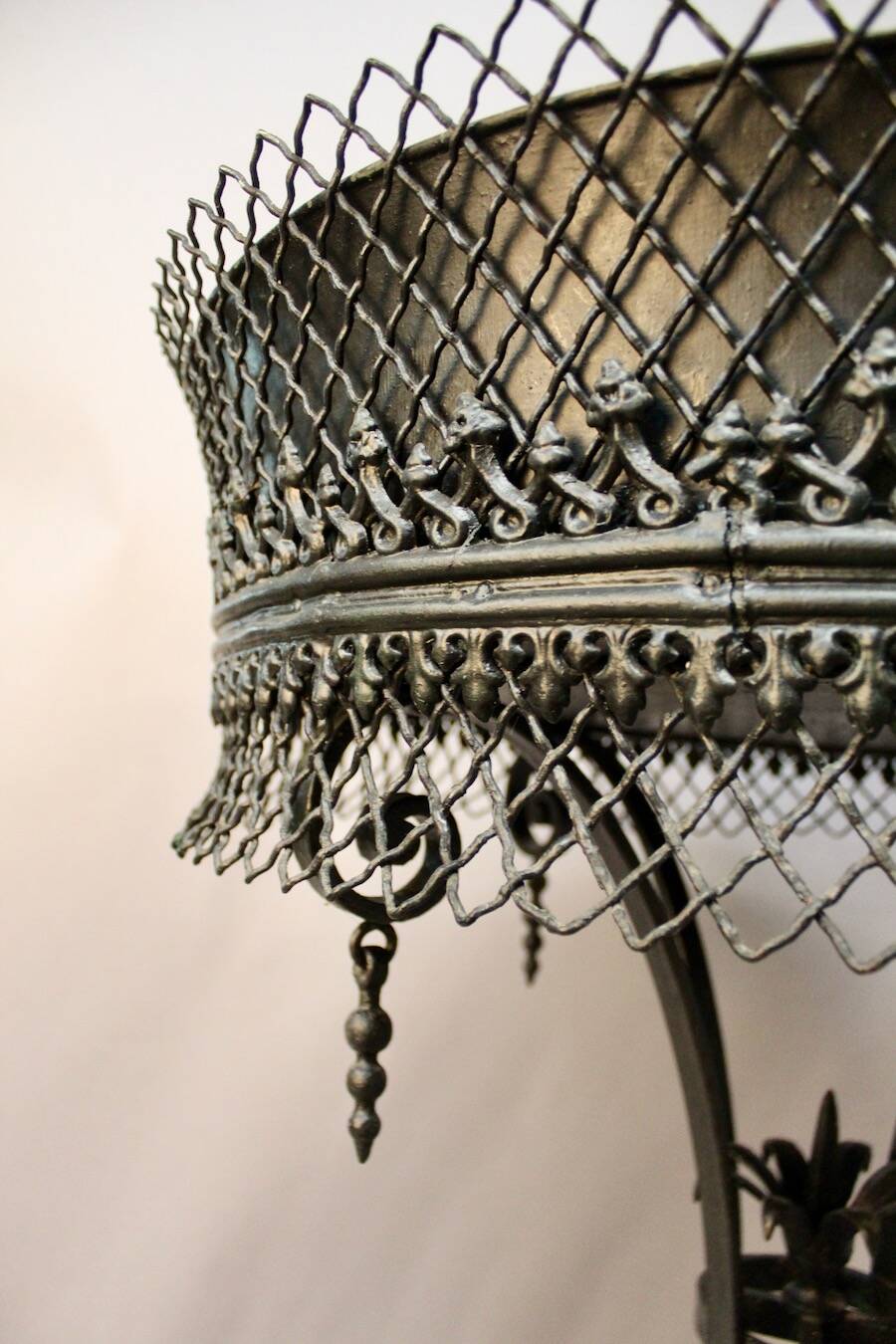 Large wrought iron planter