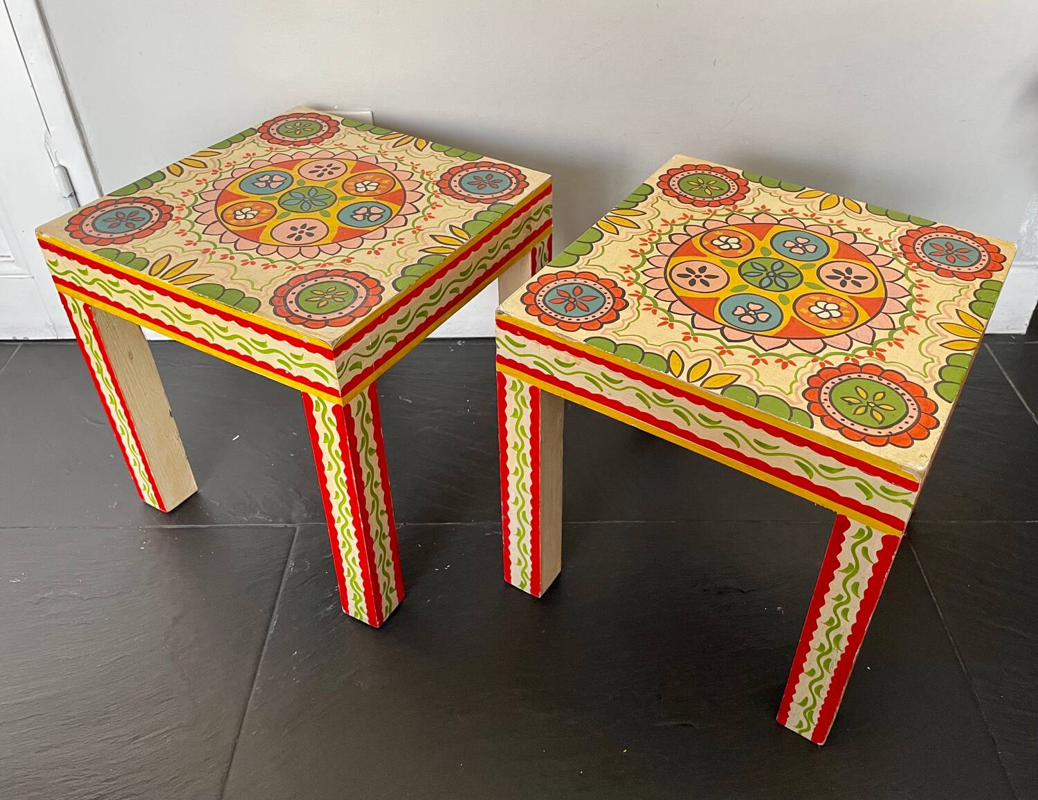 Pair of bedside or end table side tables