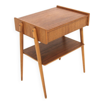 Table de chevet scandinave en teck Carlström Suède 1960