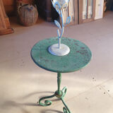 Small green metal side table - mid 20th century