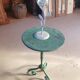 Small green metal side table - mid 20th century