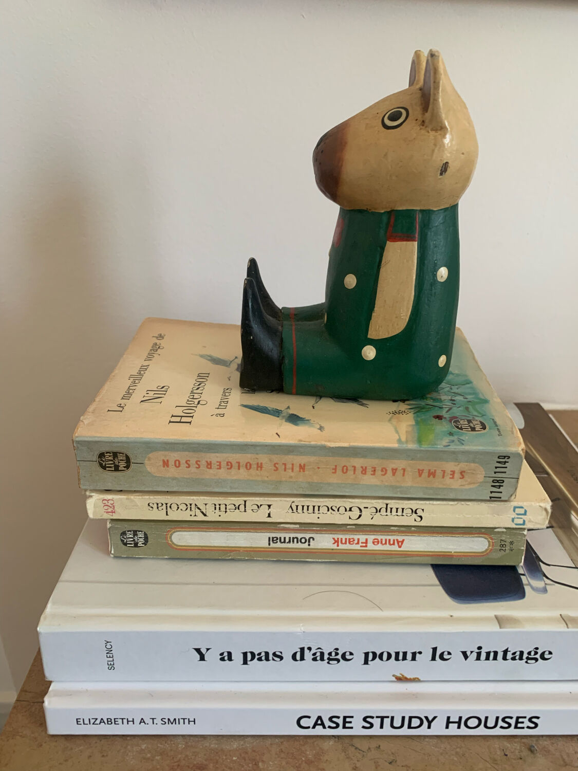 Vintage wooden decorative painted bear from the 60s