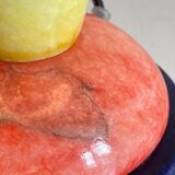 ALABASTER STONE LAMP Blue, Yellow and Red 80s